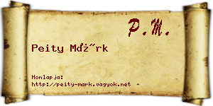 Peity Márk névjegykártya